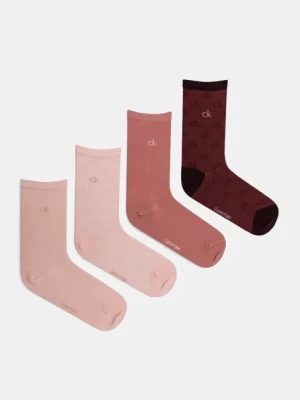 Calvin Klein skarpetki 4-pack damskie kolor różowy 701229441