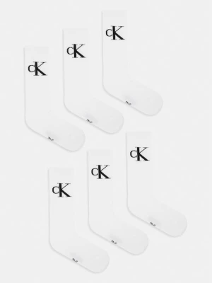Calvin Klein skarpety męskie z bawełną 6-pack biały