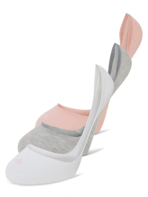 Calvin Klein Skarpety w 3-paku Kobiety różowy|szary|biały jednolity,