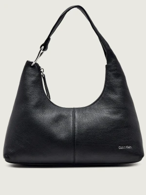 Calvin Klein Skórzana torebka na ramię czarny