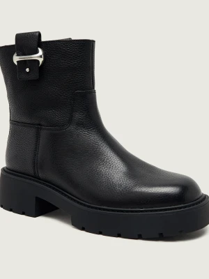 Calvin Klein Skórzane botki czarny