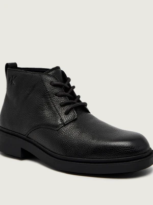 Calvin Klein Skórzane buty wysokie czarny