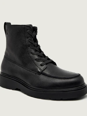 Calvin Klein Skórzane buty wysokie COMBAT czarny