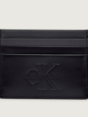 Calvin Klein Skórzane etui na karty czarny