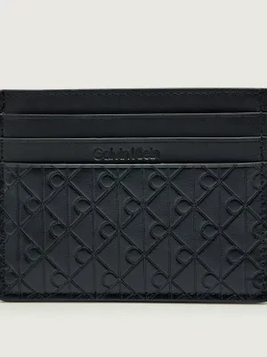Calvin Klein Skórzane etui na karty EMBOSSED EMBLEM