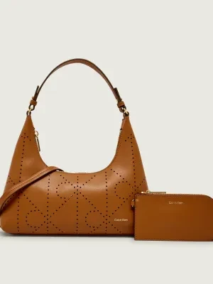 Calvin Klein Skórzane hobo + saszetka
