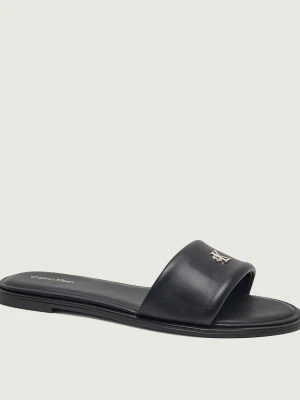 Calvin Klein Skórzane klapki czarny