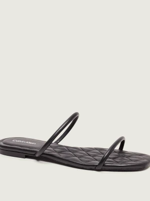 Calvin Klein Skórzane klapki czarny