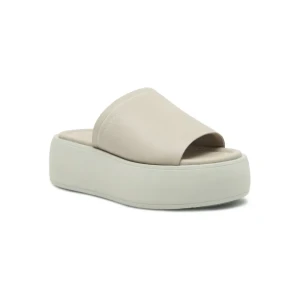 Calvin Klein Skórzane klapki FLATFORM SLIDE LTH