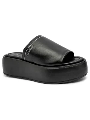 Calvin Klein Skórzane klapki FLATFORM SLIDE LTH