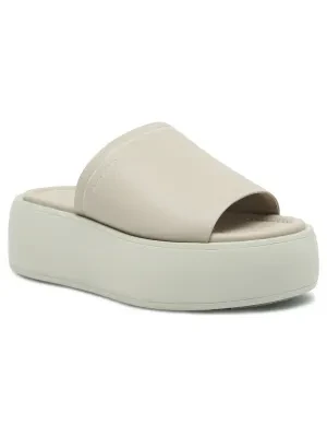 Calvin Klein Skórzane klapki FLATFORM SLIDE LTH