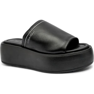 Calvin Klein Skórzane klapki FLATFORM SLIDE LTH