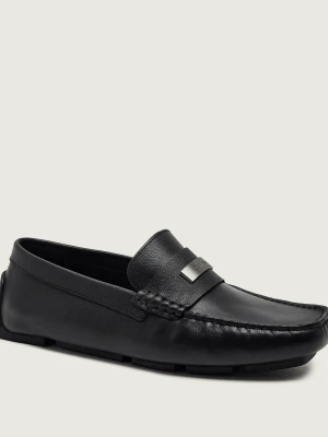 Calvin Klein Skórzane mokasyny Driver czarny