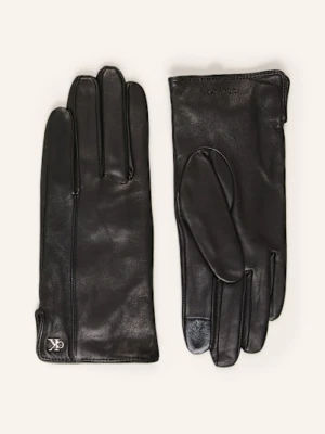 Calvin Klein Skórzane Rękawiczki Umożliwiające Obsługę Ekranów Dotykowych schwarz