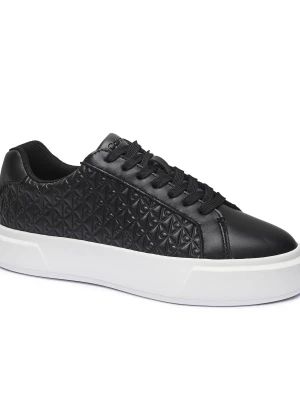 Calvin Klein Skórzane sneakersy BASKET LACE UP czarny