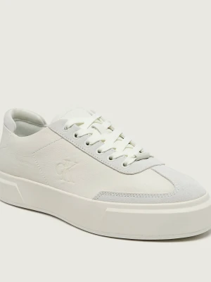 Calvin Klein Skórzane sneakersy CUPSOLE | zamsz ecru