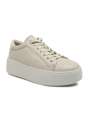 Calvin Klein Skórzane sneakersy FLATFORM CUPSOLE LACE UP LTH