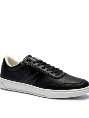 Calvin Klein Skórzane sneakersy Low Top Lace Up Logo czarny