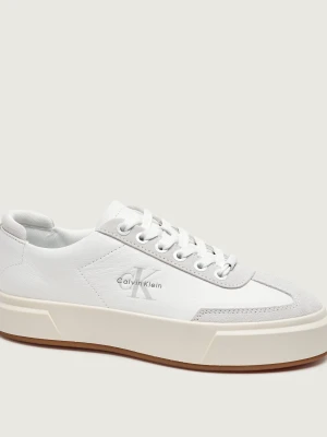 Calvin Klein Skórzane sneakersy Premier | zamsz biały
