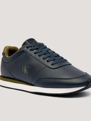 Calvin Klein Skórzane sneakersy RETRO RUNNER granatowy