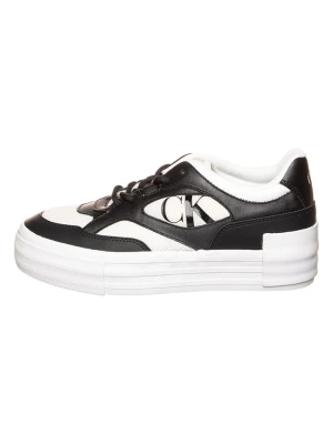 Calvin Klein Skórzane sneakersy w kolorze biało-czarnym rozmiar: 37
