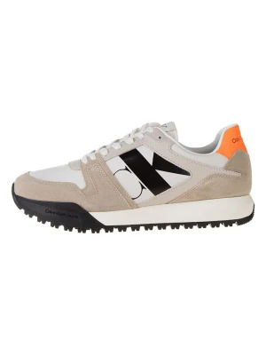 Calvin Klein Skórzane sneakersy w kolorze kremowo-pomarańczowo-beżowym rozmiar: 44