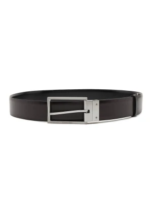 Calvin Klein Skórzany pasek ADJ/REV SLIM FRAME 35MM czarny