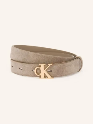 Calvin Klein Skórzany Pasek beige