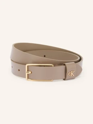 Calvin Klein Skórzany Pasek beige