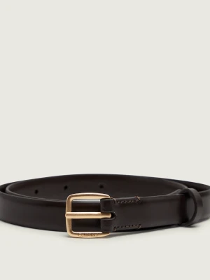 Calvin Klein Skórzany pasek brązowy