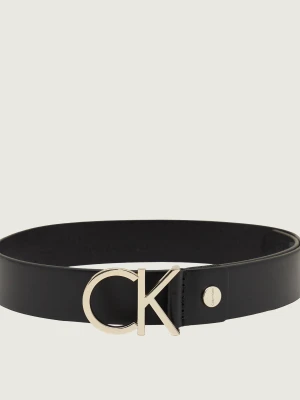 Calvin Klein Skórzany pasek Logo czarny