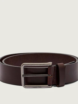 Calvin Klein Skórzany pasek WARMTH brązowy