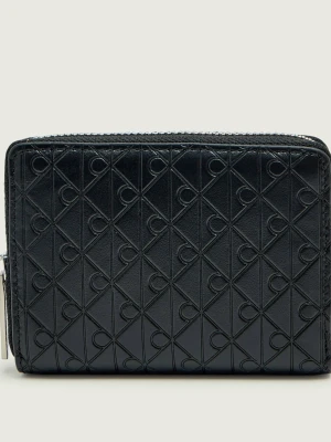 Calvin Klein Skórzany portfel EMBLEM EMBOSS czarny