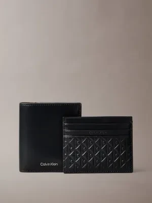Calvin Klein Skórzany portfel + etui na karty