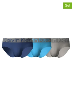Calvin Klein Slipy (3 pary) w kolorze błękitno-niebiesko-szarym rozmiar: L