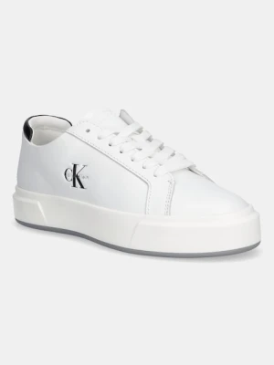 Calvin Klein sneakersy BASKET LACE UP LTH ML damskie kolor biały YW0YW01945