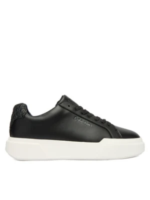 Calvin Klein Sneakersy Chunky Cupsole Laceup Lth Bt Aop YW0YW02036 Czarny