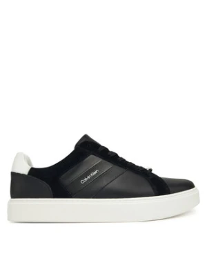 Calvin Klein Sneakersy Classic Cupsole Laceup Tape Lth YM0YM01430 Czarny