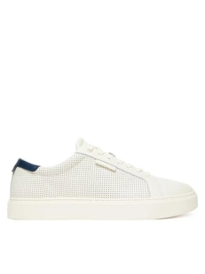 Calvin Klein Sneakersy Clean Cup Low Laceup Perf Lth HM0HM01870 Biały