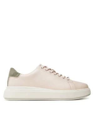 Calvin Klein Sneakersy Cupsole Lace Up Lth HW0HW02540 Beżowy