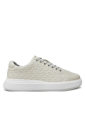 Calvin Klein Sneakersy Cupsole Lace Up Saff Mono HW0HW02103 Beżowy