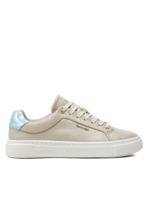 Calvin Klein Sneakersy Cupsole Lace Up W/Ml Lth HW0HW02119 Beżowy