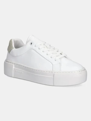 Calvin Klein sneakersy FF CUPSOLE LACE UP LTH damskie kolor biały HW0HW02570