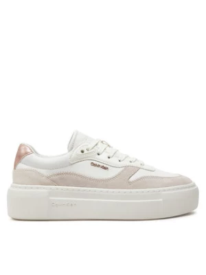 Calvin Klein Sneakersy Ff Cupsole Lace Up W/Ml Mix M HW0HW02125 Biały