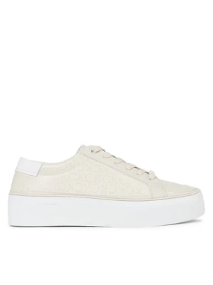 Calvin Klein Sneakersy Flatform Cupsole Lace Up-Epi Mn HW0HW01670 Biały