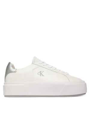 Calvin Klein Sneakersy Flatform Lace Up Lth Met YW0YW01929 Biały