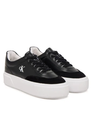 Calvin Klein Sneakersy Flatform Lace Up Tcap Lth-Su HW0HW03438 Czarny
