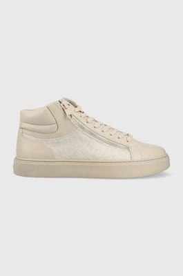 Calvin Klein sneakersy HIGH TOP LACE UP W/Z kolor beżowy HM0HM01046