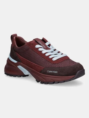 Calvin Klein sneakersy HIKE RUNNER CASUAL NY-SU AOP damskie kolor bordowy YW0YW01995
