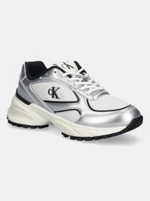 Calvin Klein sneakersy HIKE RUNNER LACE UP MESH MIX MET damskie kolor szary YW0YW02063